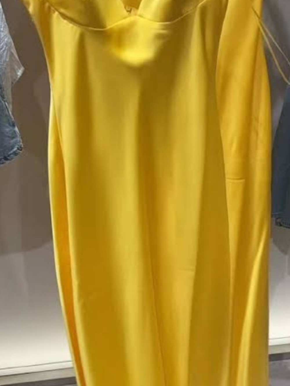 Zara Satin Butter Yellow Slip Dress - Picture 2 of 7